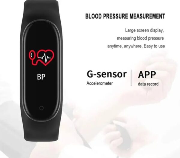 ⁦ساعة ذكية M5 تعمل باللمس متوافق مع نظامي Android و iOS – أسود⁩ - الصورة ⁦4⁩