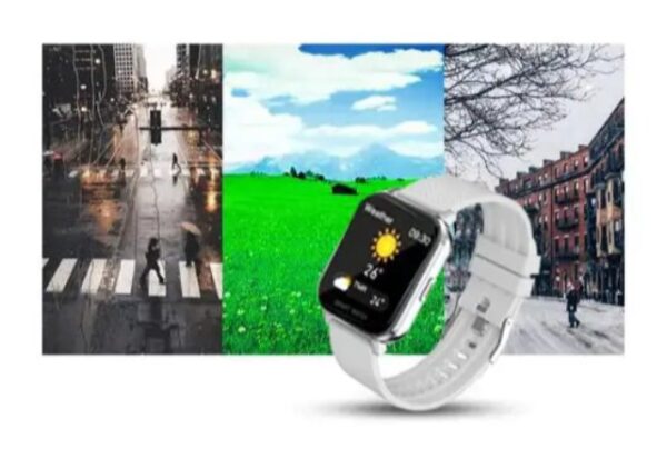 ⁦ساعة ذكية MT28  تقوم بقياس درجة حرارة الجسم ونسبة الأكسجين في الدم و قياس نبطات القلب وضغط الدم وتنبيهات المكالمات والرسائل متوافق مع نظامي Android و IOS لون أبيض⁩ - الصورة ⁦2⁩