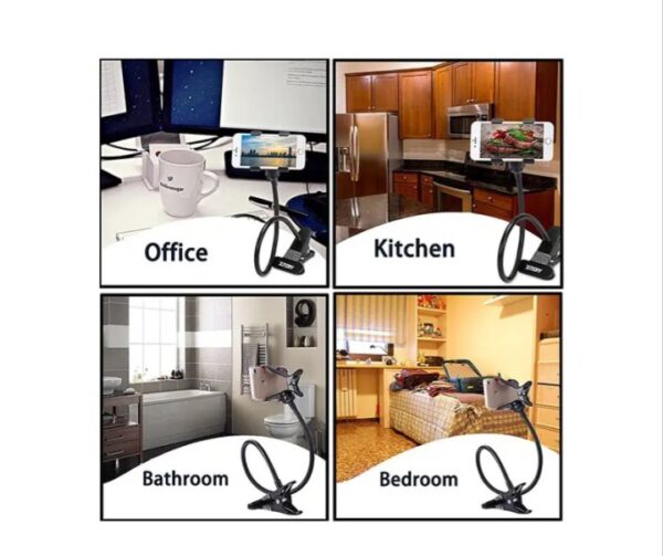 ⁦حامل مرن للموبايل مشبك متوافق مع جميع الأجهزة – A66- أسود⁩ - الصورة ⁦9⁩