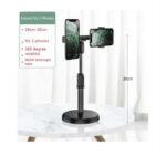 ⁦حامل مكتبي بقاعدة معدن للبث المباشر والتصوير الاحترافي قابل للتعديل مع استدارة 360 درجة مع 2 حامل للموبايل متوافق مع جميع الأجهزة – A1⁩ - الصورة ⁦4⁩