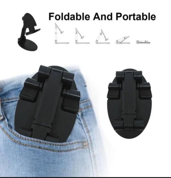 ⁦حامل مكتبي للموبايل قابل للطي متوافق مع جميع الأجهزة – B2 – أسود⁩ - الصورة ⁦5⁩