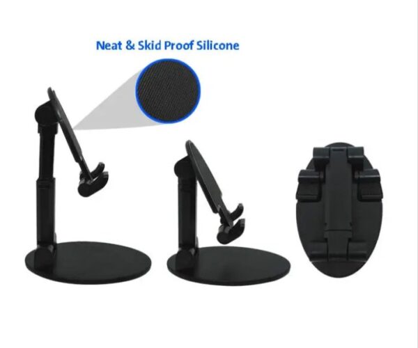 ⁦حامل مكتبي للموبايل قابل للطي متوافق مع جميع الأجهزة – B2 – أسود⁩ - الصورة ⁦2⁩