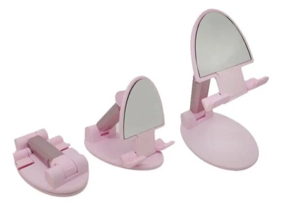 ⁦حامل مكتبي للموبايل قابل للطي متوافق مع جميع الأجهزة – B2 – زهري⁩ - الصورة ⁦4⁩