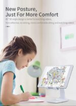 ⁦حامل مكتبي للموبايل قابل للطي متوافق مع جميع الأجهزة – B28 – أبيض⁩ - الصورة ⁦8⁩