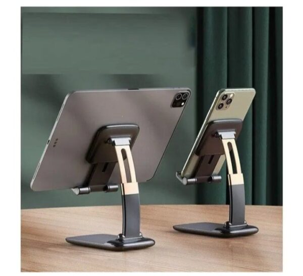 ⁦حامل مكتبي للموبايل قابل للطي متوافق مع جميع الأجهزة – B28 – أسود⁩ - الصورة ⁦6⁩