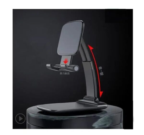 ⁦حامل مكتبي للموبايل قابل للطي متوافق مع جميع الأجهزة – B28 – أسود⁩ - الصورة ⁦3⁩