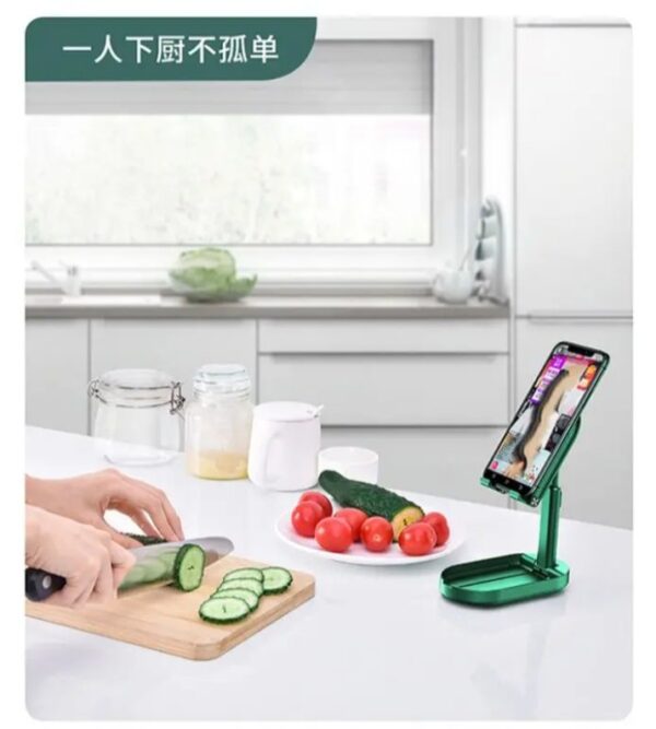 ⁦حامل مكتبي للموبايل قابل للطي متوافق مع جميع الأجهزة – FN01 – أسود⁩ - الصورة ⁦8⁩