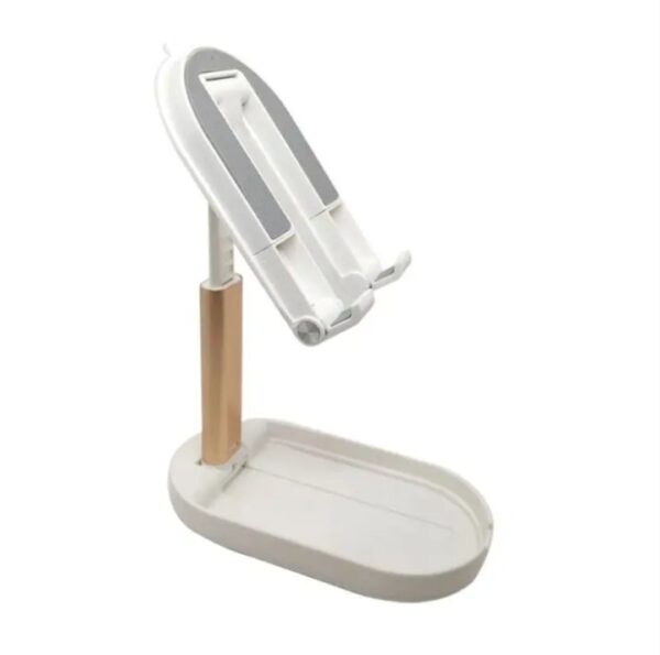 ⁦حامل مكتبي للموبايل قابل للطي متوافق مع جميع الأجهزة – FN01 – أبيض⁩ - الصورة ⁦6⁩