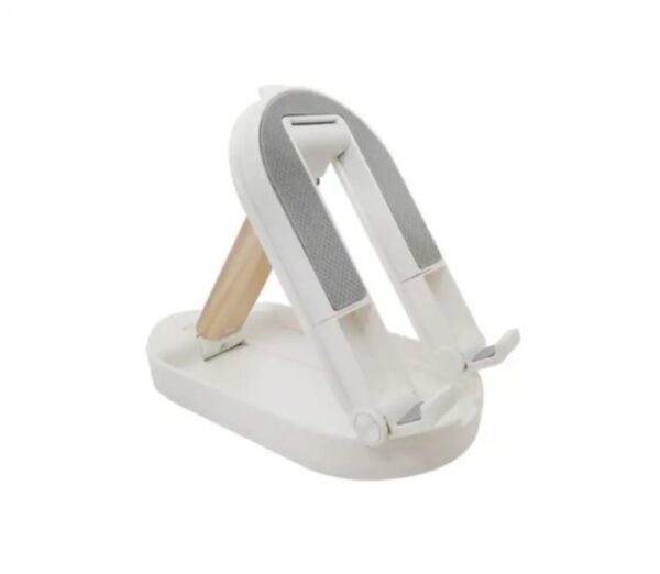 ⁦حامل مكتبي للموبايل قابل للطي متوافق مع جميع الأجهزة – FN01 – أبيض⁩ - الصورة ⁦2⁩