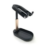 ⁦حامل مكتبي للموبايل قابل للطي متوافق مع جميع الأجهزة – FN01 – أسود⁩ - الصورة ⁦5⁩