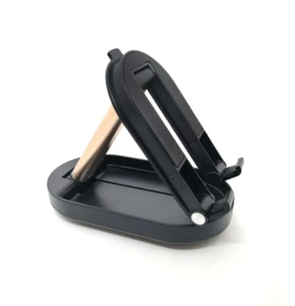 ⁦حامل مكتبي للموبايل قابل للطي متوافق مع جميع الأجهزة – FN01 – أسود⁩ - الصورة ⁦3⁩