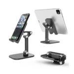 حامل مكتبي للموبايل قابل للطي متوافق مع جميع الأجهزة – MQ100 – اسود