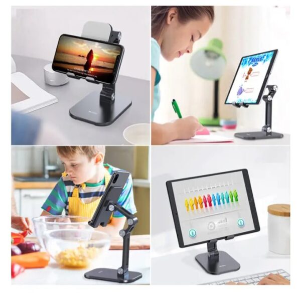 ⁦حامل مكتبي للموبايل قابل للطي متوافق مع جميع الأجهزة – MQ100 – اسود⁩ - الصورة ⁦11⁩