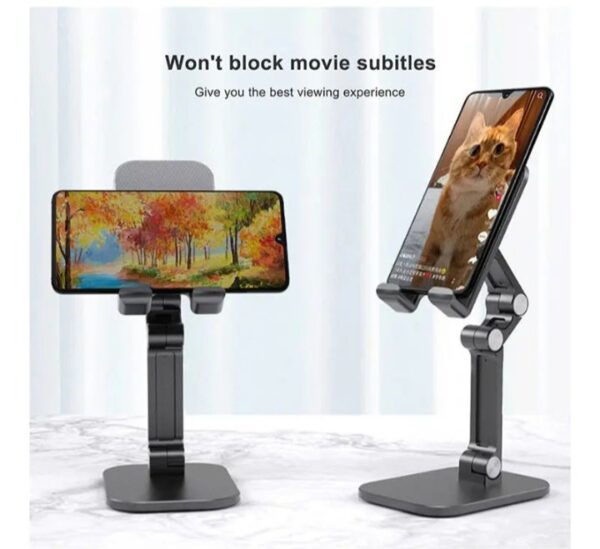 ⁦حامل مكتبي للموبايل قابل للطي متوافق مع جميع الأجهزة – MQ100 – اسود⁩ - الصورة ⁦9⁩