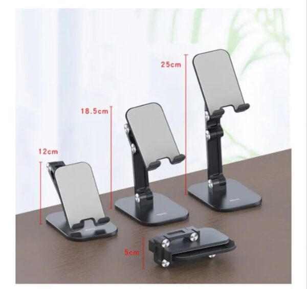 ⁦حامل مكتبي للموبايل قابل للطي متوافق مع جميع الأجهزة – MQ100 – اسود⁩ - الصورة ⁦7⁩