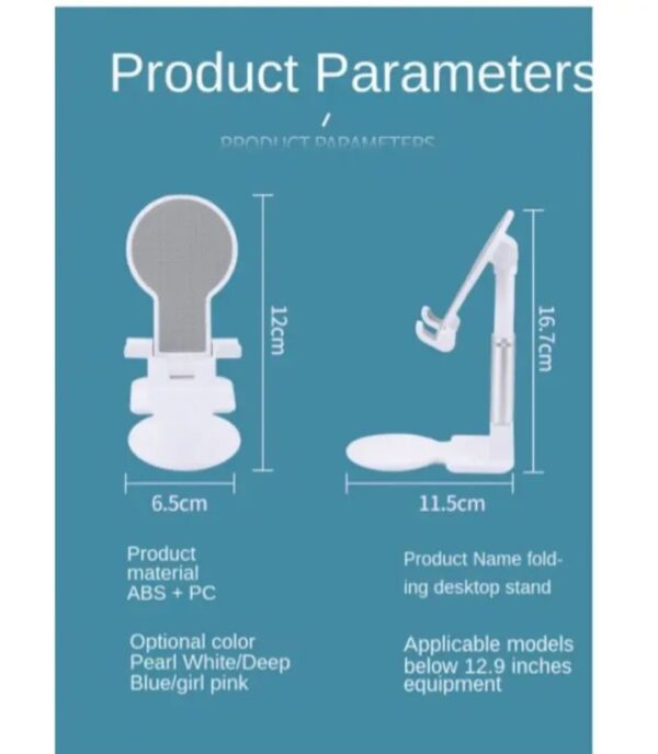⁦حامل مكتبي للموبايل قابل للطي متوافق مع جميع الأجهزة – UN-53 – أبيض⁩ - الصورة ⁦9⁩