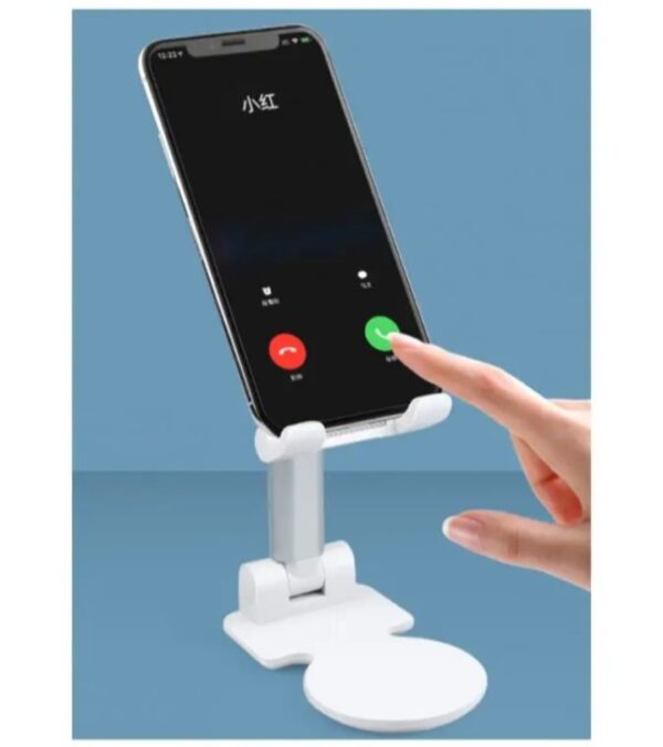 ⁦حامل مكتبي للموبايل قابل للطي متوافق مع جميع الأجهزة – UN-53 – أبيض⁩ - الصورة ⁦2⁩