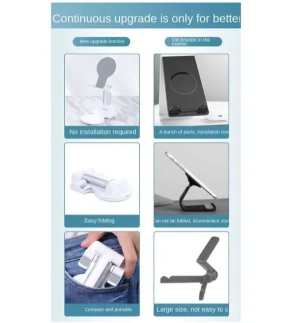 ⁦حامل مكتبي للموبايل قابل للطي متوافق مع جميع الأجهزة – UN-53 – أبيض⁩ - الصورة ⁦10⁩