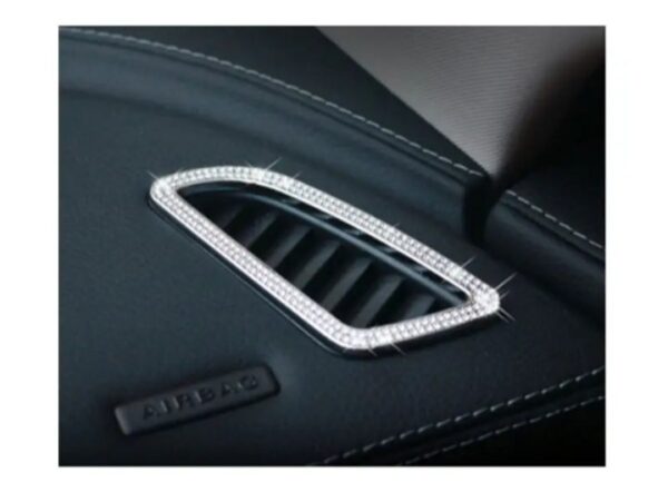 ⁦إطار فتحة تكييف لمرسيدس New E Class 2016-2019 ( 2 قطعة ) / لون فضي⁩ - الصورة ⁦2⁩