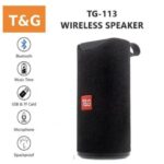 مكبر صوت T&G لاسلكي بلوتوث مضاد للماء استريو – راديو FM – منفذ كارت ميموري – USB – منفذ AUX لون أسود