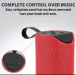⁦مكبر صوت T&G لاسلكي بلوتوث مضاد للماء استريو – راديو FM – منفذ كارت ميموري – USB – منفذ AUX لون احمر⁩ - الصورة ⁦2⁩
