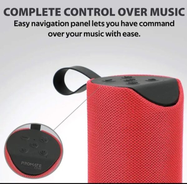 ⁦مكبر صوت T&G لاسلكي بلوتوث مضاد للماء استريو – راديو FM – منفذ كارت ميموري – USB – منفذ AUX لون احمر⁩ - الصورة ⁦2⁩
