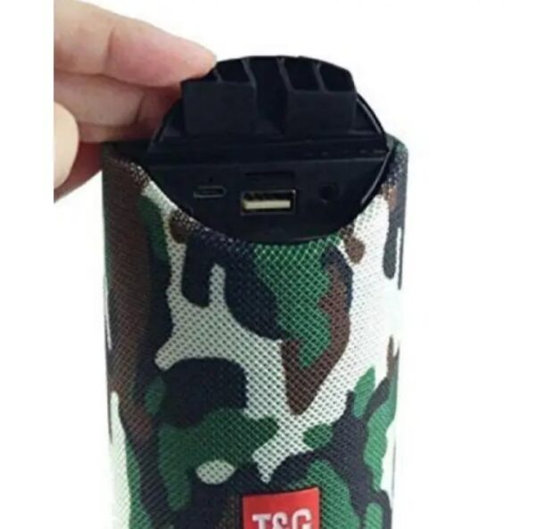 ⁦مكبر صوت T&G لاسلكي بلوتوث مضاد للماء استريو – راديو FM – منفذ كارت ميموري – USB – منفذ AUX لون جيشي⁩ - الصورة ⁦4⁩