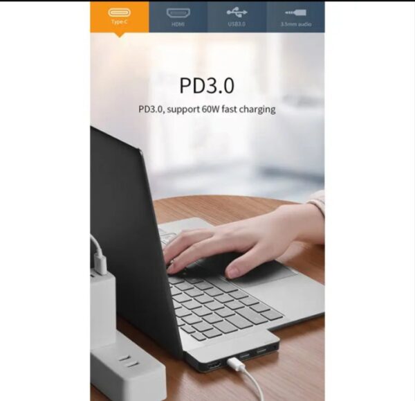 ⁦M X Pro موزع ويوو يو إس بي نوع تايب C محول 5 في 1 متوافق مع اجهزة هواوي MateBook X Pro⁩ - الصورة ⁦7⁩