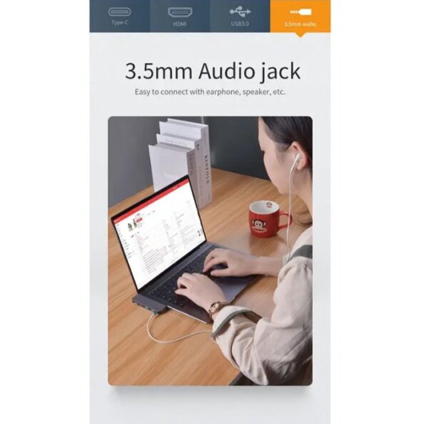 ⁦M X Pro موزع ويوو يو إس بي نوع تايب C محول 5 في 1 متوافق مع اجهزة هواوي MateBook X Pro⁩ - الصورة ⁦3⁩