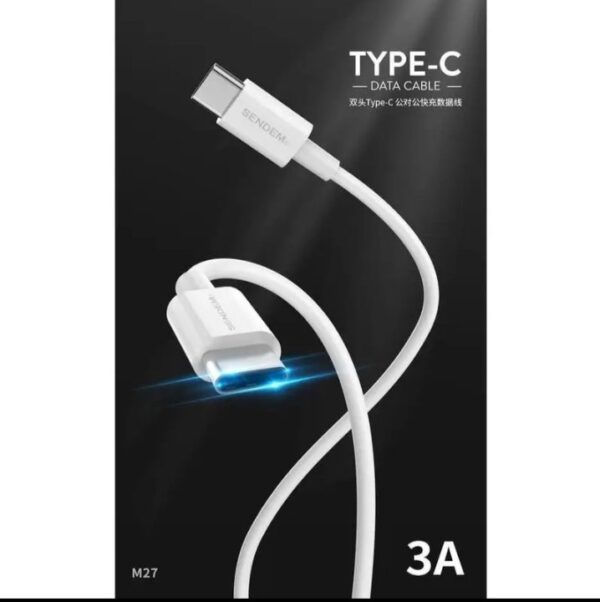 ⁦SENDEM كابل Type-C to Type-C للشحن السريع ونقل البيانات 1 متر M27⁩ - الصورة ⁦8⁩