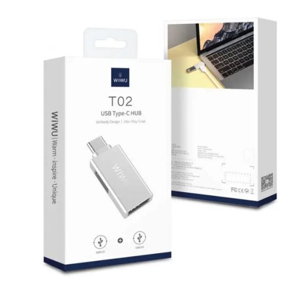 ⁦T02 محول ويوو من يو إس بي تايب C الى 2 يو اس بي متوافق مع اجهزة الماك والهواتف الذكية⁩ - الصورة ⁦2⁩