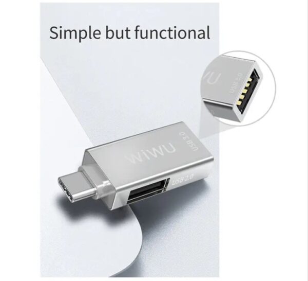 ⁦T02 محول ويوو من يو إس بي تايب C الى 2 يو اس بي متوافق مع اجهزة الماك والهواتف الذكية⁩ - الصورة ⁦3⁩