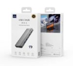 ⁦T9 موزع ويوو يو إس بي تايب C محول 8 في 1 متوافق مع اجهزة الماك بوك⁩ - الصورة ⁦2⁩