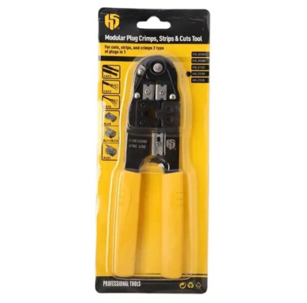 ⁦أداة تجعيد كابل مع قاطع أسلاك مدمج بها – CAT3 – CAT5 – CAT6 – RJ45 – RJ12 – RJ11 – RJ22 / موديل HS-210N⁩ - الصورة ⁦5⁩