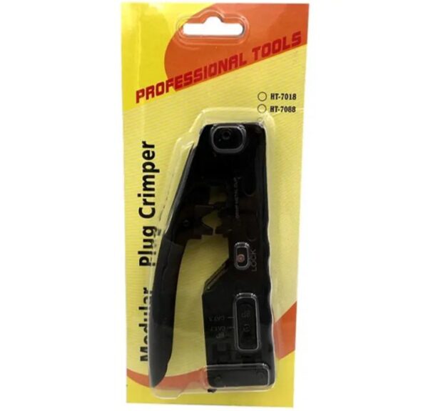 ⁦أداة تجعيد كابل مع قاطع أسلاك مدمج بها – RJ45 – CAT5 – CAT6 – CAT7 / موديلHT-7088 – لون اسود⁩ - الصورة ⁦3⁩