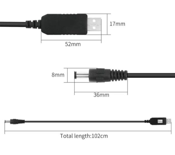 ⁦باور سبلاي USB من بوست لاين، تيار مستمر 5 فولت الى تيار مستمر 12 فولت، كابل خرج سلك طاقة 1 امبير 2 امبير عالي الجودة / للراوتر⁩ - الصورة ⁦6⁩