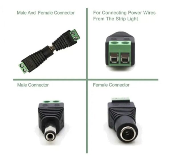 ⁦جاك طاقة تيار مستمر (5 ذكر + 5 أنثى) 12V 24V لكاميرا الأمن CCTV ، LED وغيرها⁩ - الصورة ⁦8⁩