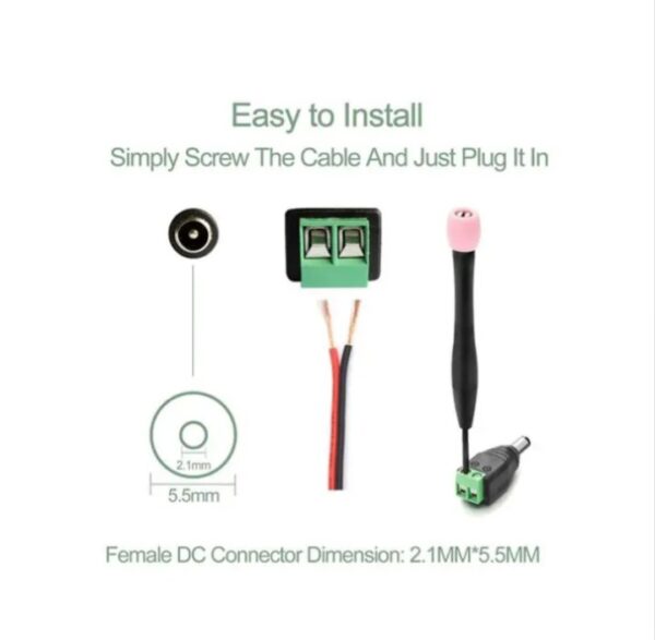 ⁦جاك طاقة تيار مستمر (5 ذكر + 5 أنثى) 12V 24V لكاميرا الأمن CCTV ، LED وغيرها⁩ - الصورة ⁦5⁩