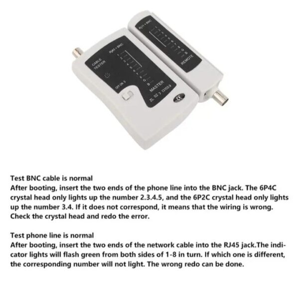 ⁦جهاز اختبار اطراف الكابلات للتاكد من سلامة التوصيلات RJ45 – BNC اتنين * واحد / موديل HS-428⁩ - الصورة ⁦5⁩