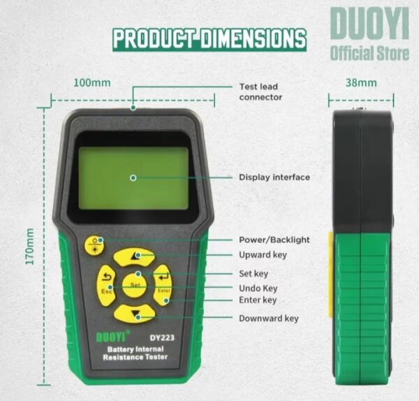 ⁦جهاز اختبار المقاومة الداخلية للبطارية موديل DY223⁩ - الصورة ⁦9⁩