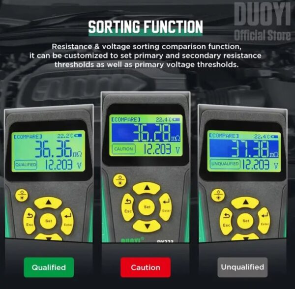 ⁦جهاز اختبار المقاومة الداخلية للبطارية موديل DY223⁩ - الصورة ⁦7⁩
