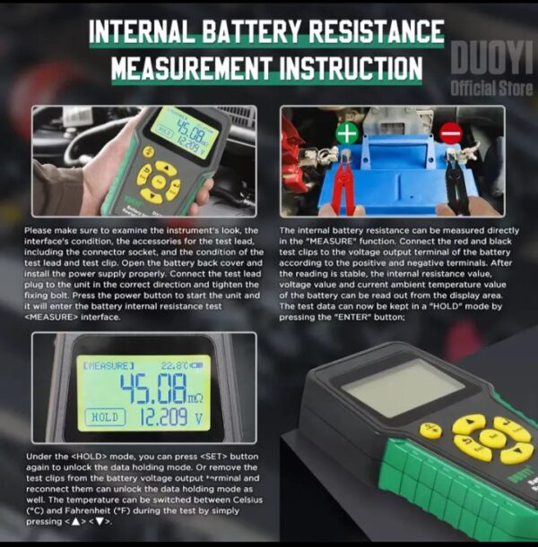 ⁦جهاز اختبار المقاومة الداخلية للبطارية موديل DY223⁩ - الصورة ⁦5⁩